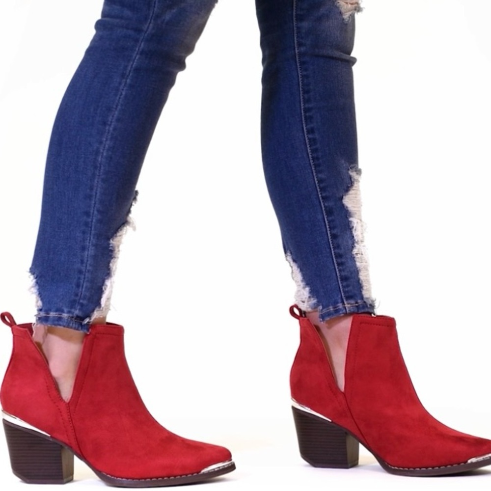 Journee collection Issla red booties 8.5 nwt - Picture 8 of 8